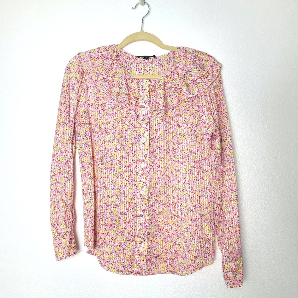 J.CREW Ruffle Top in Field Day Floral Print Blouse - Picture 2 of 9
